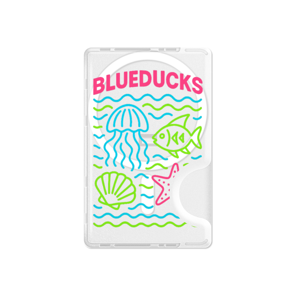 맥세이프 투명 카드지갑 _ BLUEDUCKS _ Aqua - 상품 이미지