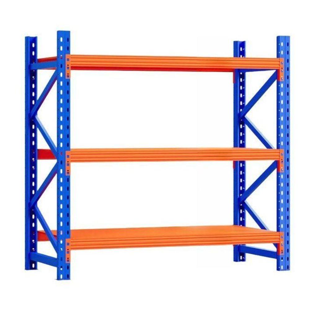 고중량랙 물류 선반 산업용 조립식 적재 창고 철제 3단 블루 프레임 2x0.8x2m-1000KG/층 - 상품 이미지
