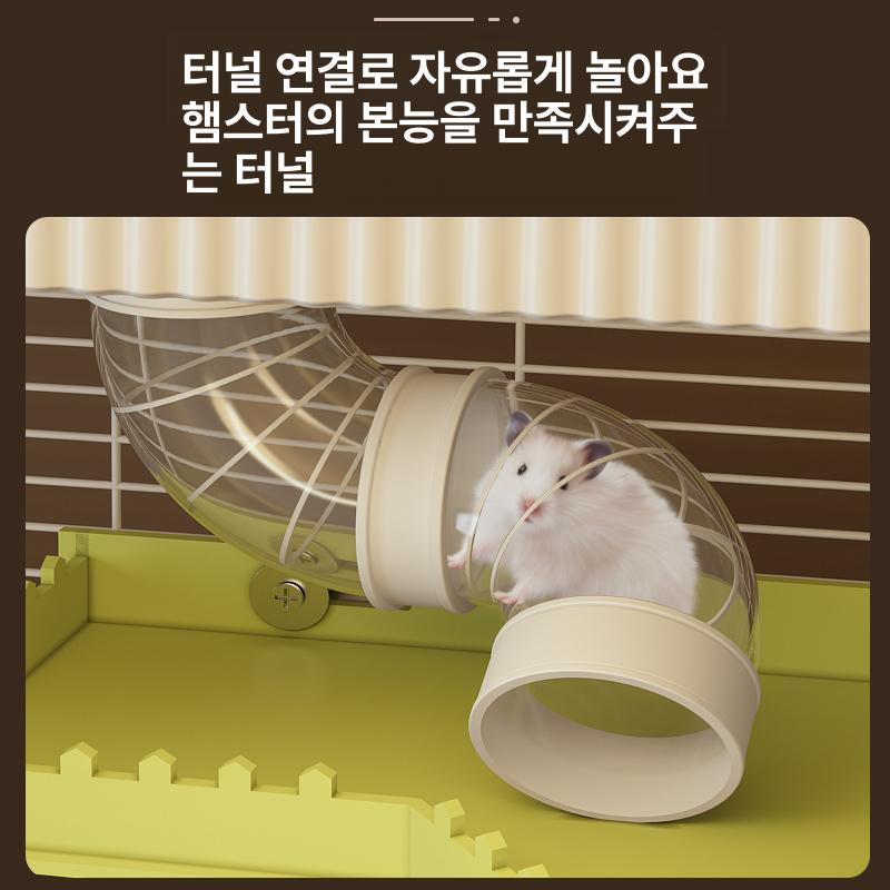 케이지 은신처 씹는 장난감 등반 놀이 터널 사육장 대형 4칸 터널줄 4종 - 상세 이미지 4