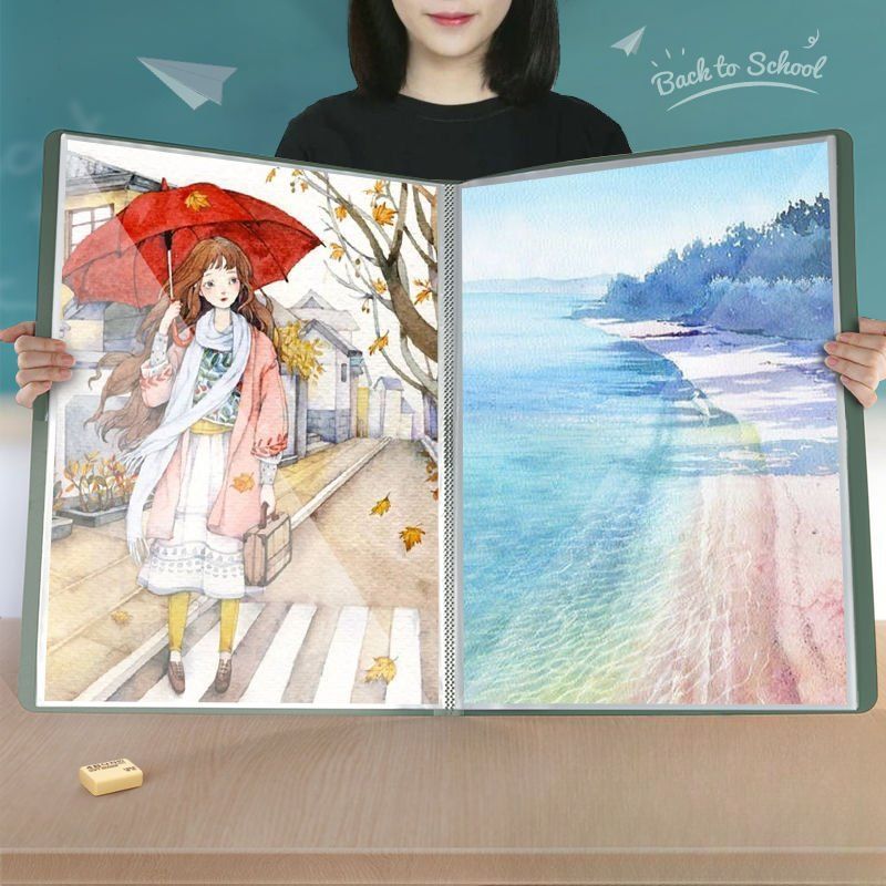 a2 파일 보관 포트폴리오 도화지 도면 보관함 캔버스 바인더 화일 그림 A2 대형 클리어 - 상품 이미지