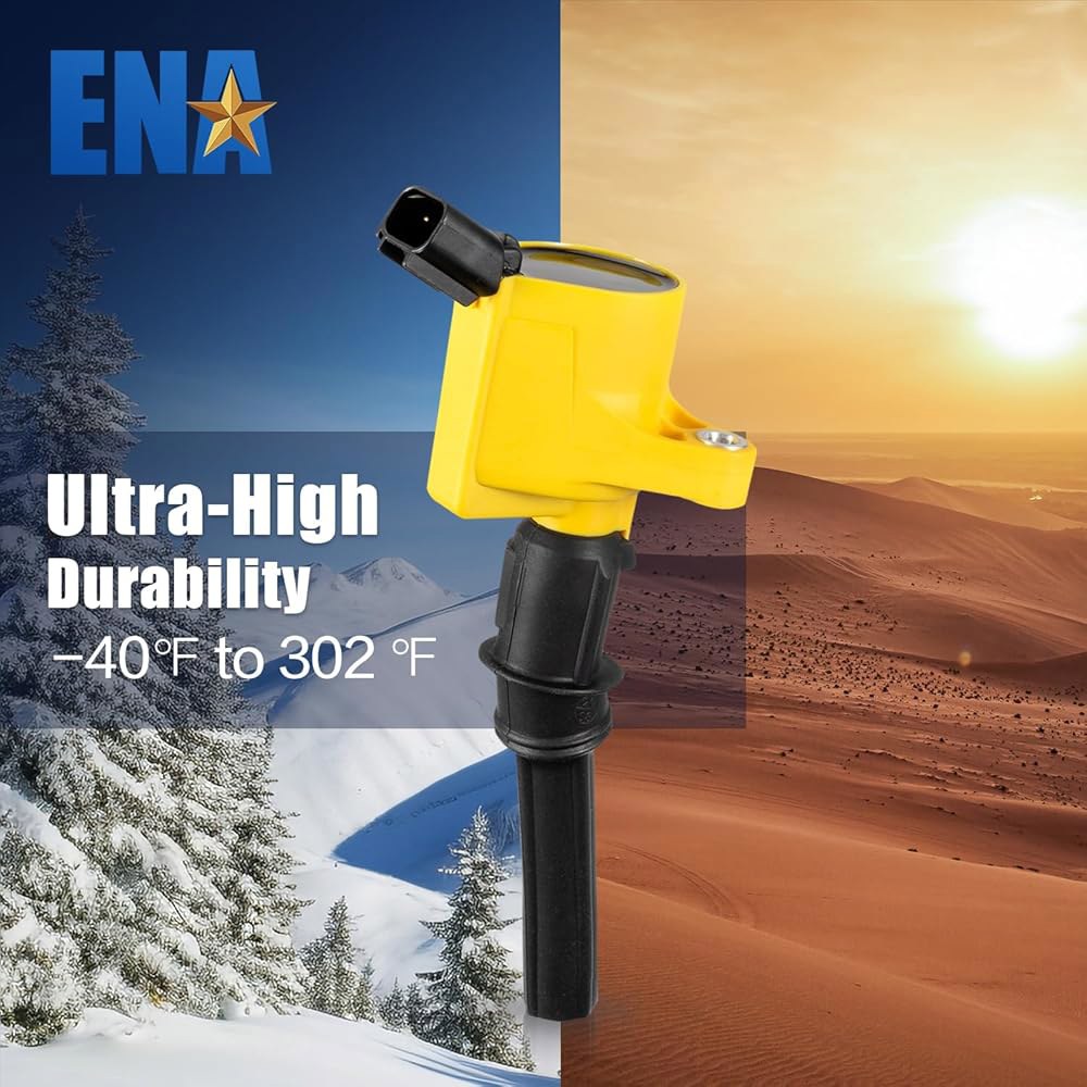 ENA 세트 8 노란색 점화 코일 팩 및 플래티넘 스파크 플러그, 링컨 머큐리 포드 F150 E150 E250 익스페디션 익스플로러 크라운 빅토리아 타운카 4.6L 5.4L V8 - 상세 이미지 3