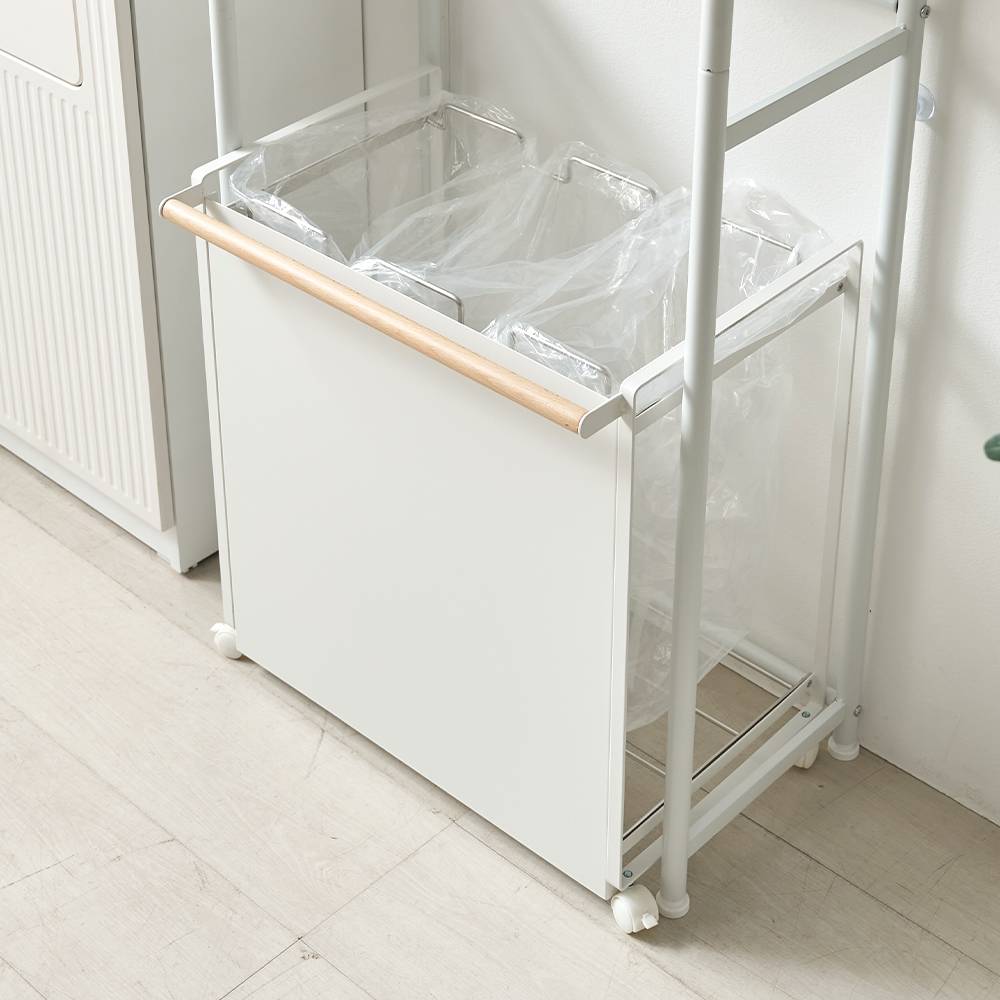 가정용분리수거함 봉지걸이 3단 철제 바퀴달린 재활용 분리수거대