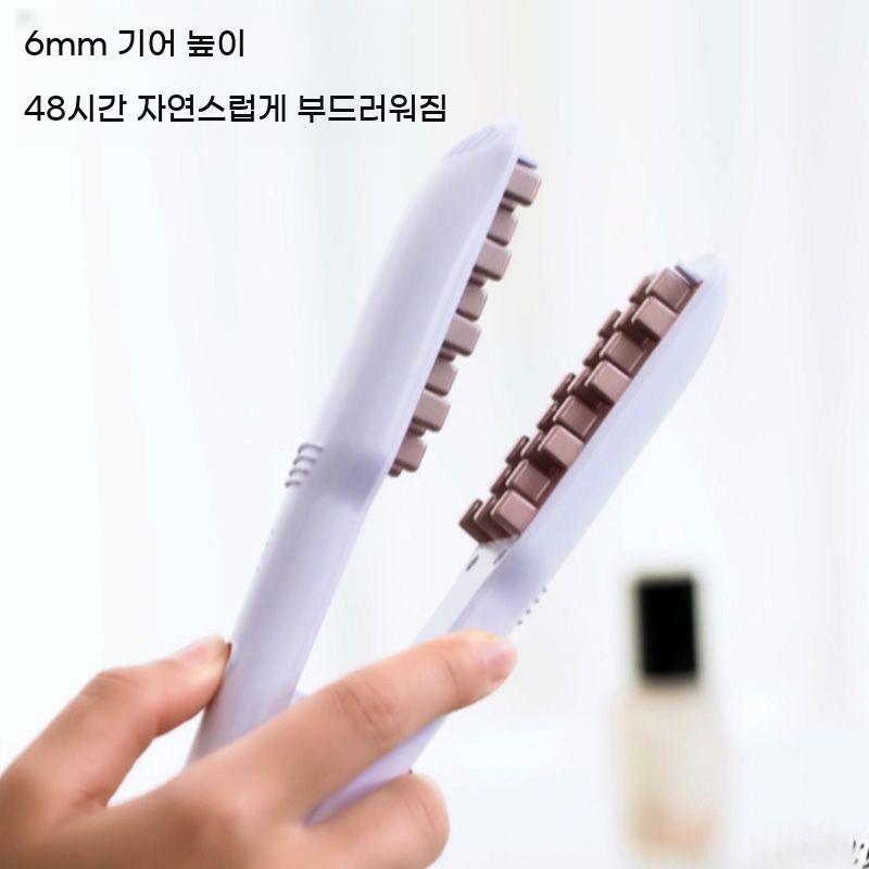 히피펌 휴대용 고데기 웨이브 미용실 물결 볼륨 뽕 헤어샵 파마 와플고데기 - 상세 이미지 5
