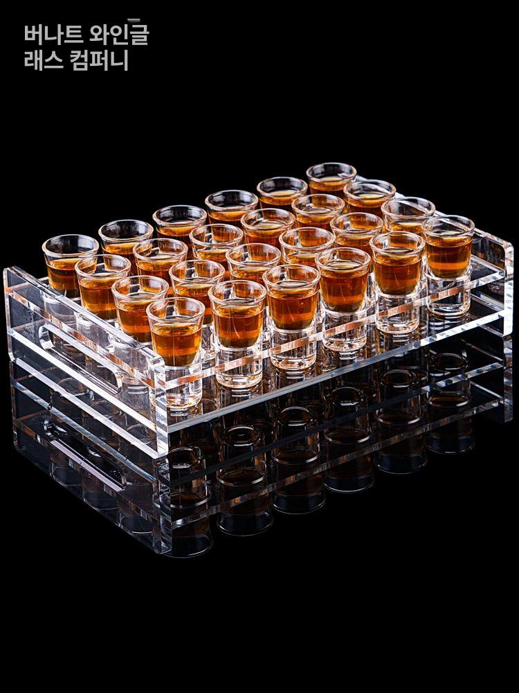 위스키 진열장 와인 주류 캐비닛 샷잔 거치대 양주 엔틱 15ml 24개 + 24홀 아크릴 - 상세 이미지 2