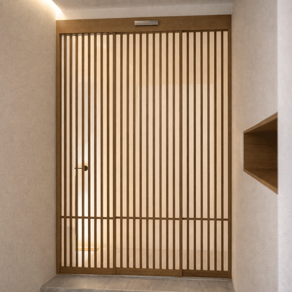 초슬림 3연동 자동문 전체간살 중문 자동 중문 우드제품