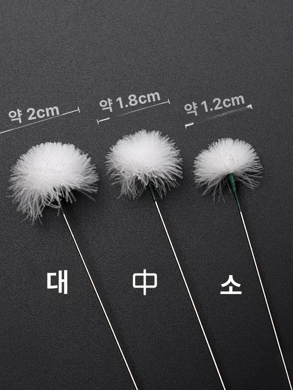귀청소 브러시 대형 전용 솜털 귀이개 깃털 베트남 은침 대형 거위털+소형 거위털 - 상세 이미지 2
