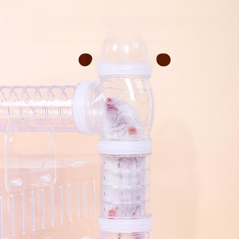 케이지 투명 소동물 사육장 아크릴 터널 튜브 연결 조경 DIY 완제품 세트 블루 - 상품 이미지