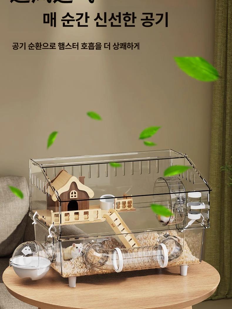 케이지 흰족제비용 DIY 튜브 원형봉다리 터널 은신처 드림 빌라 9개 세트 완전 투명 - 상세 이미지 5