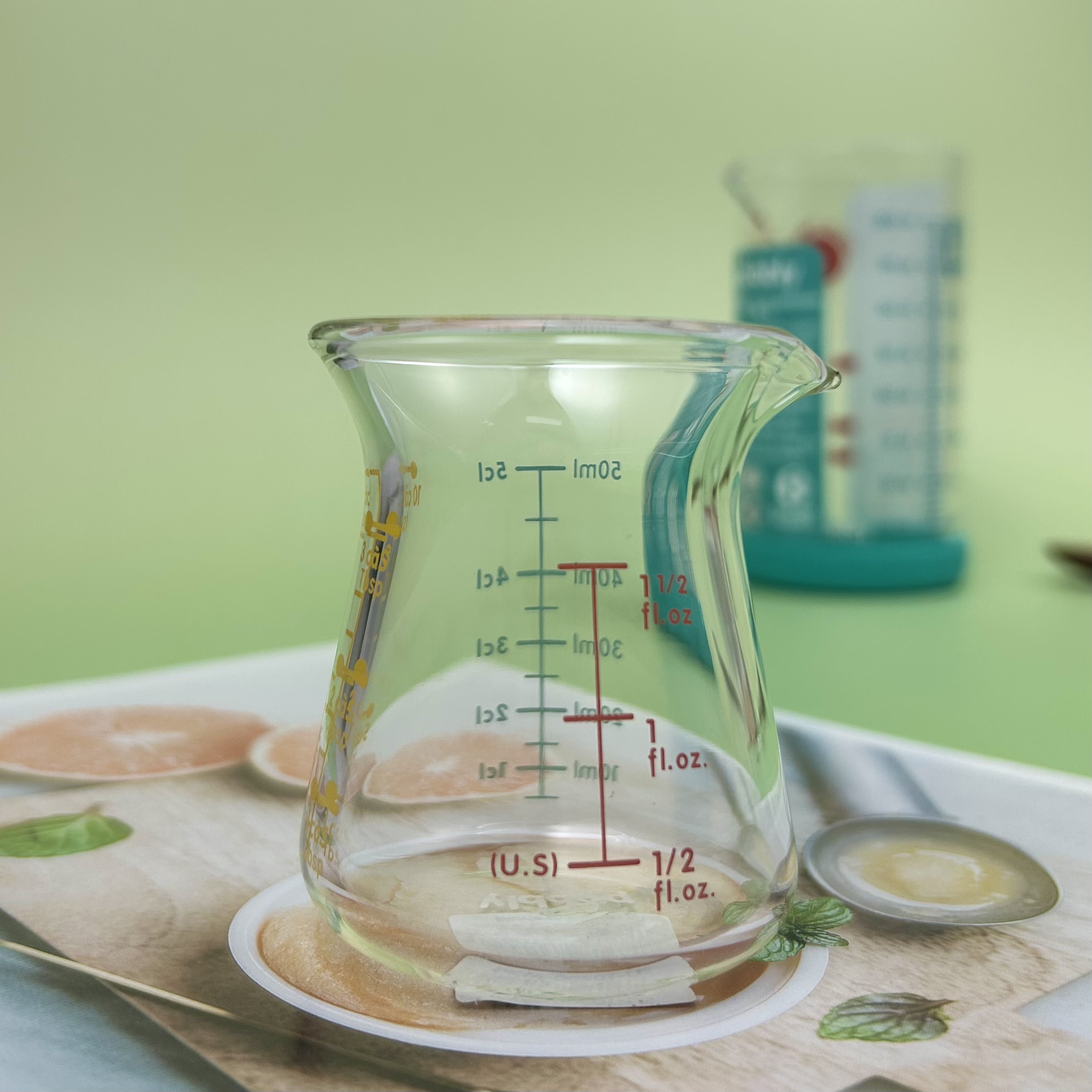 페블리 유리 계량컵 블루 200ml 실리콘받침 포함 - 상세 이미지 5