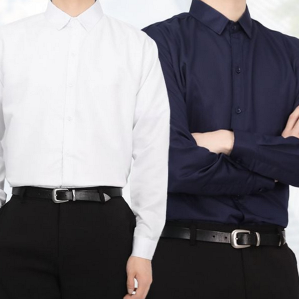 베이직 남성 기본 셔츠 드레스셔츠 남성 긴 팔 셔츠 와이셔츠 - 상품 이미지