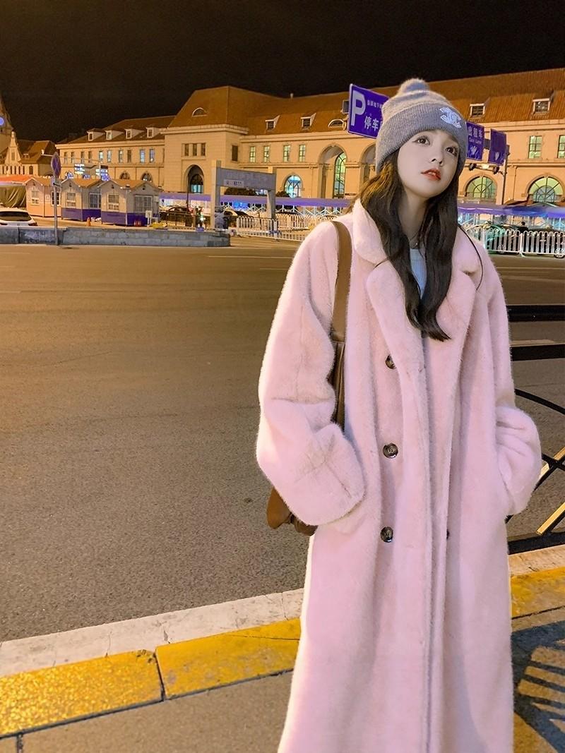 연말모임룩 인조밍크코트 하이퀄리티 에코퍼후드 페이크퍼코트 에코퍼자켓 퍼롱코트 모피 밍크코트 고퀄 - 상세 이미지 2
