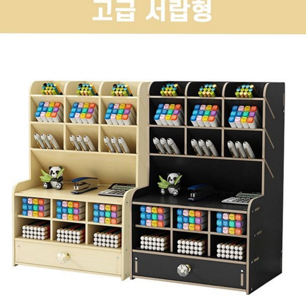 멀티 원목 데스크 정리함 사무실 책상 위 정리함 수납 사무 - 상품 이미지