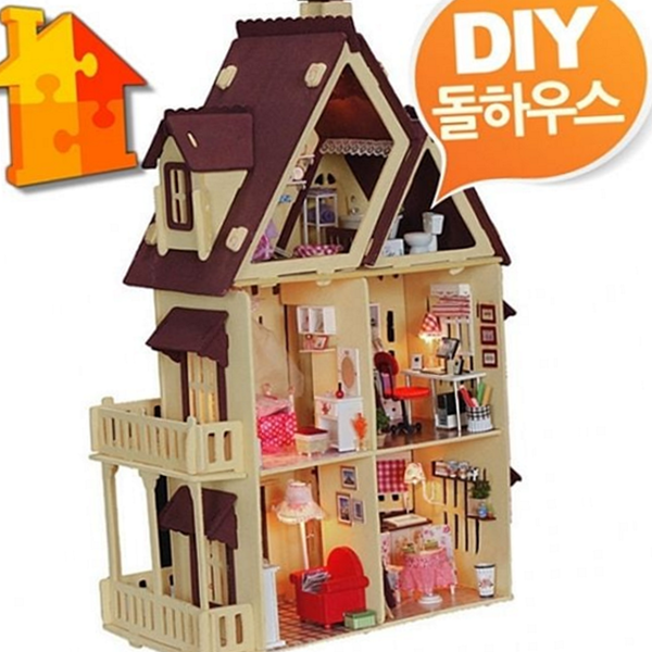 수공예 diy 돌하우스 세트 미니어처 만들기 조립 나무 - 상품 이미지