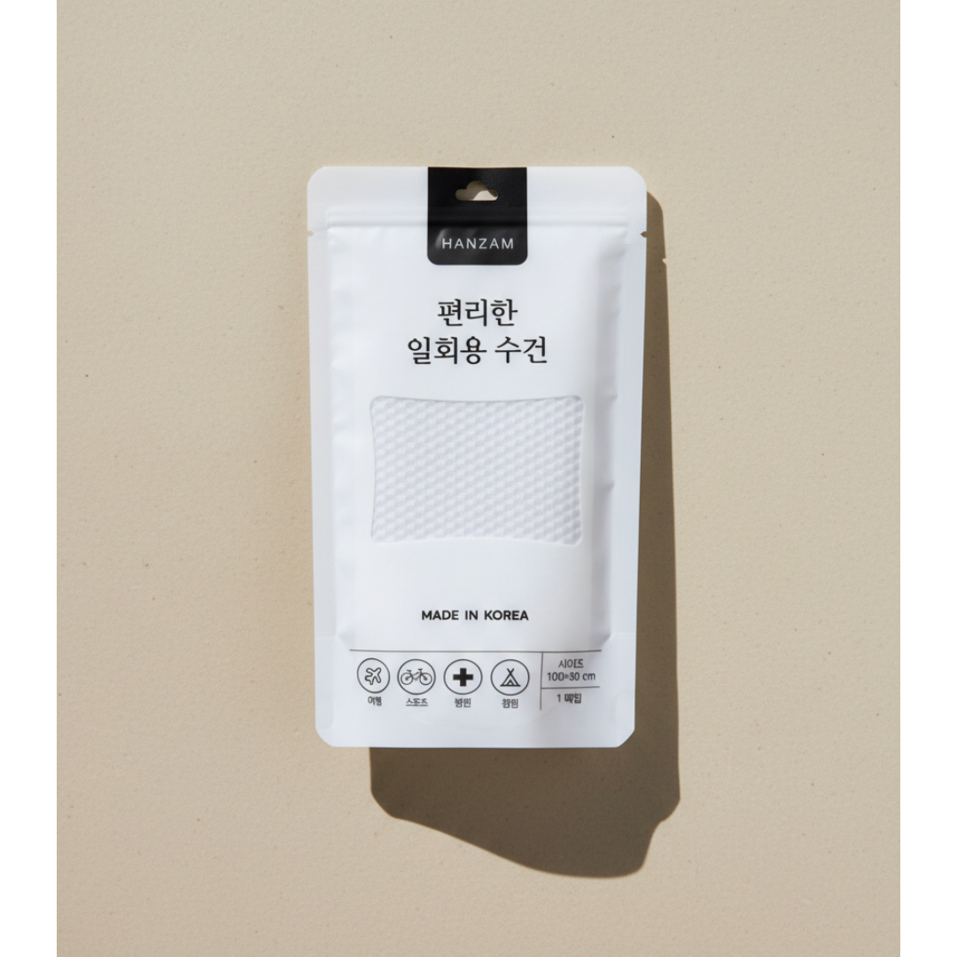 한잠 레이온 100% 편리한 일회용 대형 수건 100x50cm - 상품 이미지