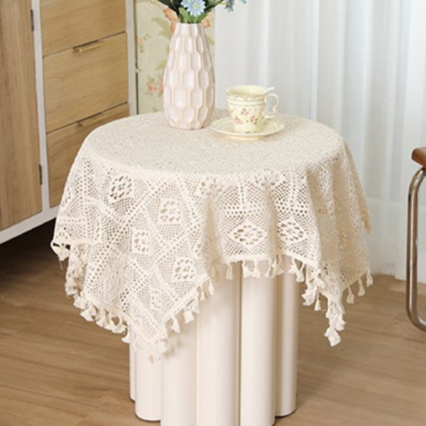 빈티지 레이스 식탁보 꽃무늬 레이스 테이블보 북유럽 주방테이블