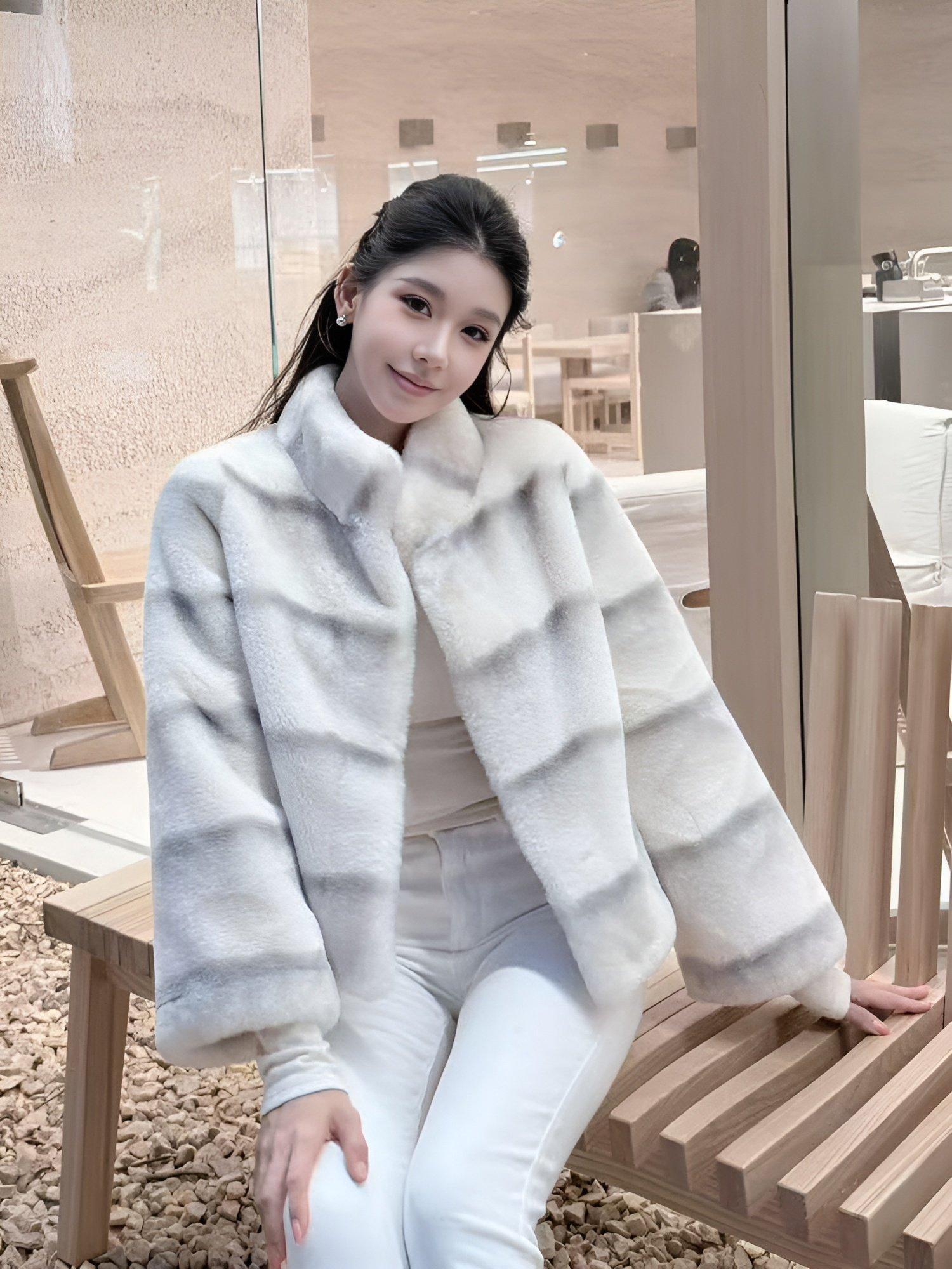 테디베어코트 페이크퍼코트 모피 울코트 에코퍼자켓 테디베어 겨울코트 인조퍼 에코퍼롱코트 고퀄 - 상세 이미지 2