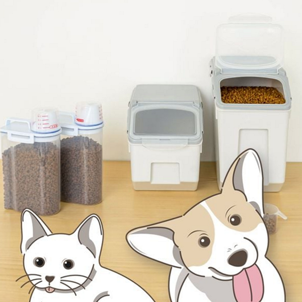 밀폐형 강아지 사료 보관 통 밀폐 고양이 사료 보관 - 상품 이미지