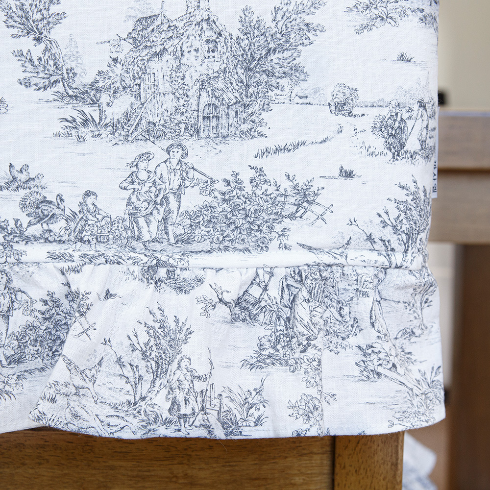 뜨왈 식탁 의자 등커버, 맞춤 제작 면린넨 등받이 덮개 명화 M, 그레이