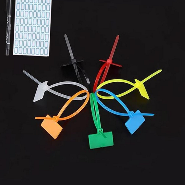 플라스틱 케이블 타이 라벨링 전선 선정리 타이 다용도 배선 식별 - 상품 이미지