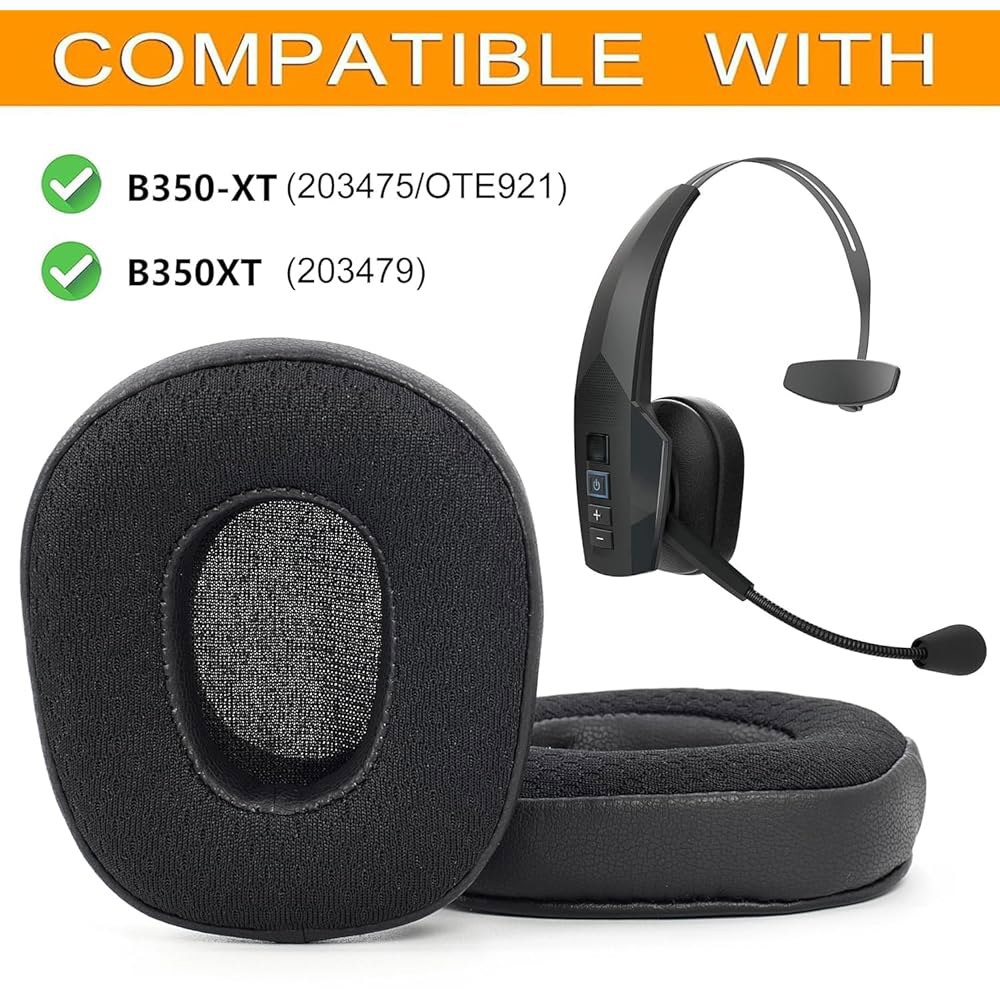 B350XT 이어 패드 4개 및 defean 마이크 B350-XT(B350XT XT) 폼 패브릭 (메시 교체용 BlueParrott - 믹스) 쿠션 B350 호환되는 VXI 헤드셋 - 상세 이미지 3