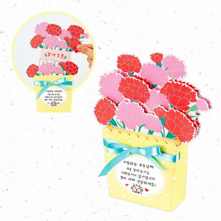 유니아트 알리바니 카네이션 감사 쿠폰 만들기 어버이날 DIY키트 꾸미기