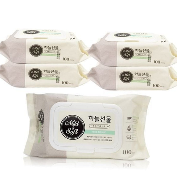 순한 캡형 물티슈 두꺼운 물티슈 100매 영 대용량 가정용 데일리