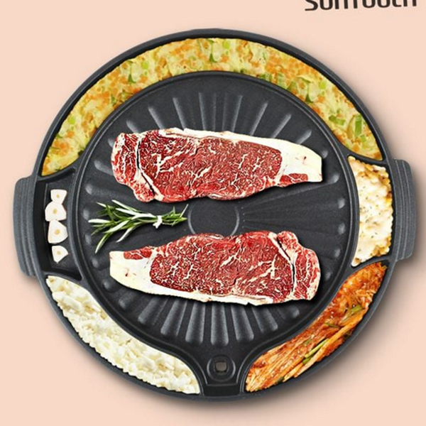멀티 계란 찜 구이판 불판 원형 구이판 삼겹살 고기 - 상품 이미지
