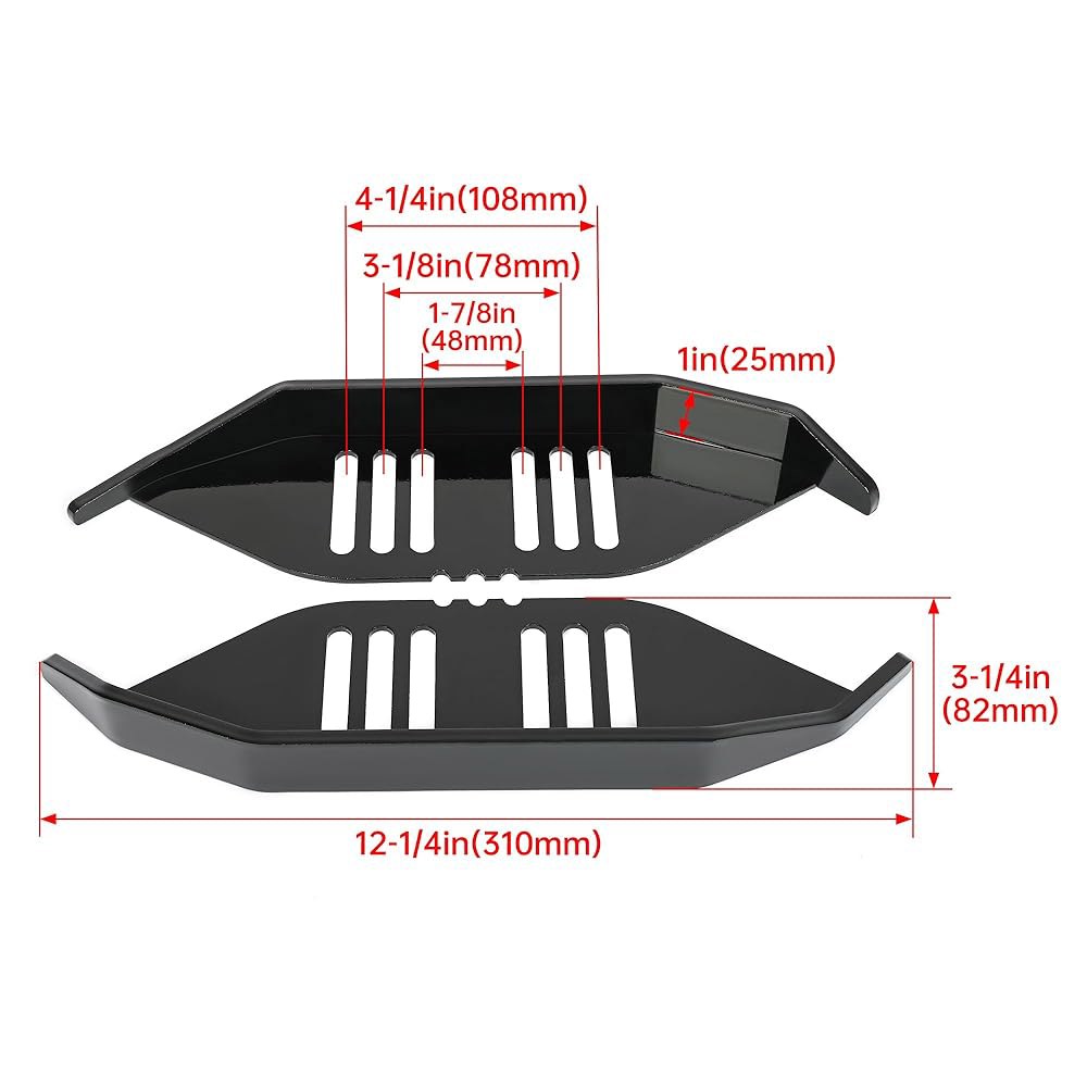 KUAFU 범용 스키드 슈즈, 튼튼한 스노우 7cm(2.75인치) 제설기 쌍 블랙 간격 드로어와 볼트 호환, - 상세 이미지 2