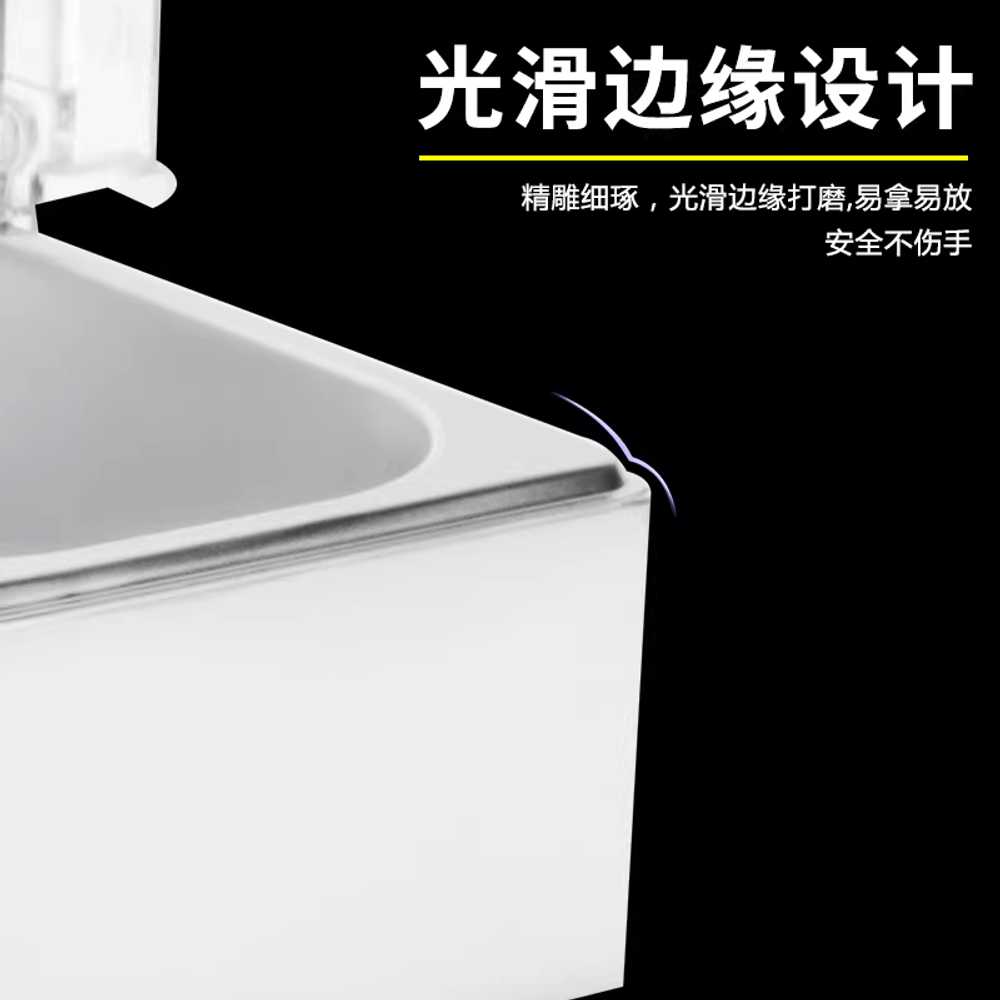 뷔페 반찬통 스테인레스 호텔 식당 셀프바 대용량 긴 3칸 진열대 - 상세 이미지 3