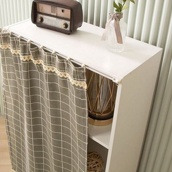 주방 선반 가리개 슬라이딩 바란스 커튼 패브릭 수납장 창문 미니