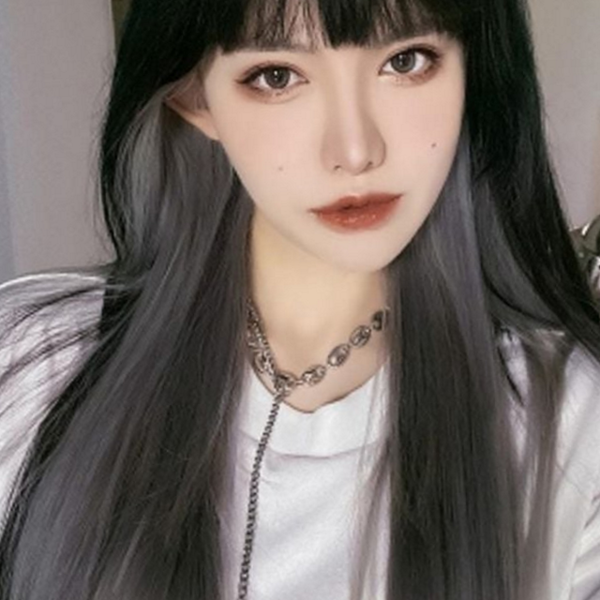 내추럴 컬러 헤어 피스 붙임머리 브릿지 헤어 피스 똑딱이 포인트 - 상품 이미지
