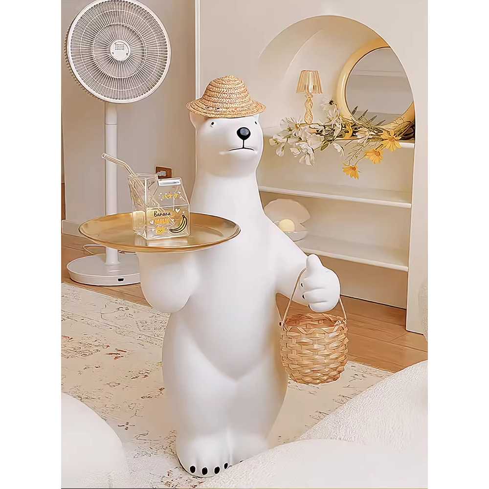 북극곰 테이블 거실 틈새 침대 수납 코너 현관트레이 - 상세 이미지 2