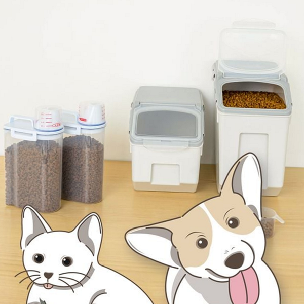 반려동물 강아지 사료 보관 통 애완 고양이 사료 보관 - 상품 이미지