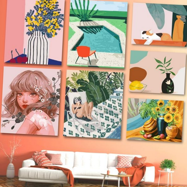 인테리어 diy 명화 그리기 미술 diy 유화 그리기 세트 그림