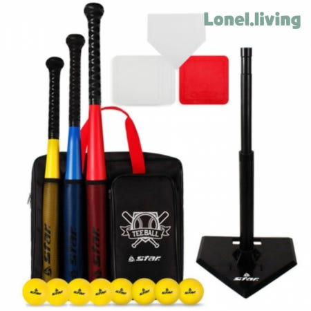 로넬리빙협력사 로넬리빙 스타 WX3100N 뉴 티볼세트 학교체육 야구연습 고무배트 1세트 유소년체육