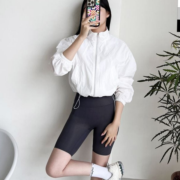 데일리 여성 바스락 바람막이 하이넥 여성 봄바람 바람막이 아우터 간절기 - 상품 이미지