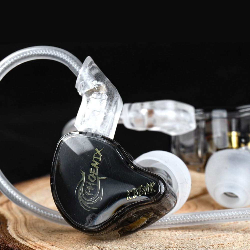 KBEAR Phoenix 유선 헤드폰 USB 가수 DD+PET 스테레오 IEM 이어버드 C IEM, 타입 클리어 10mm 게이밍 사운드 C, 뮤지션용 일체형 탈착식 이어폰 - 상세 이미지 2