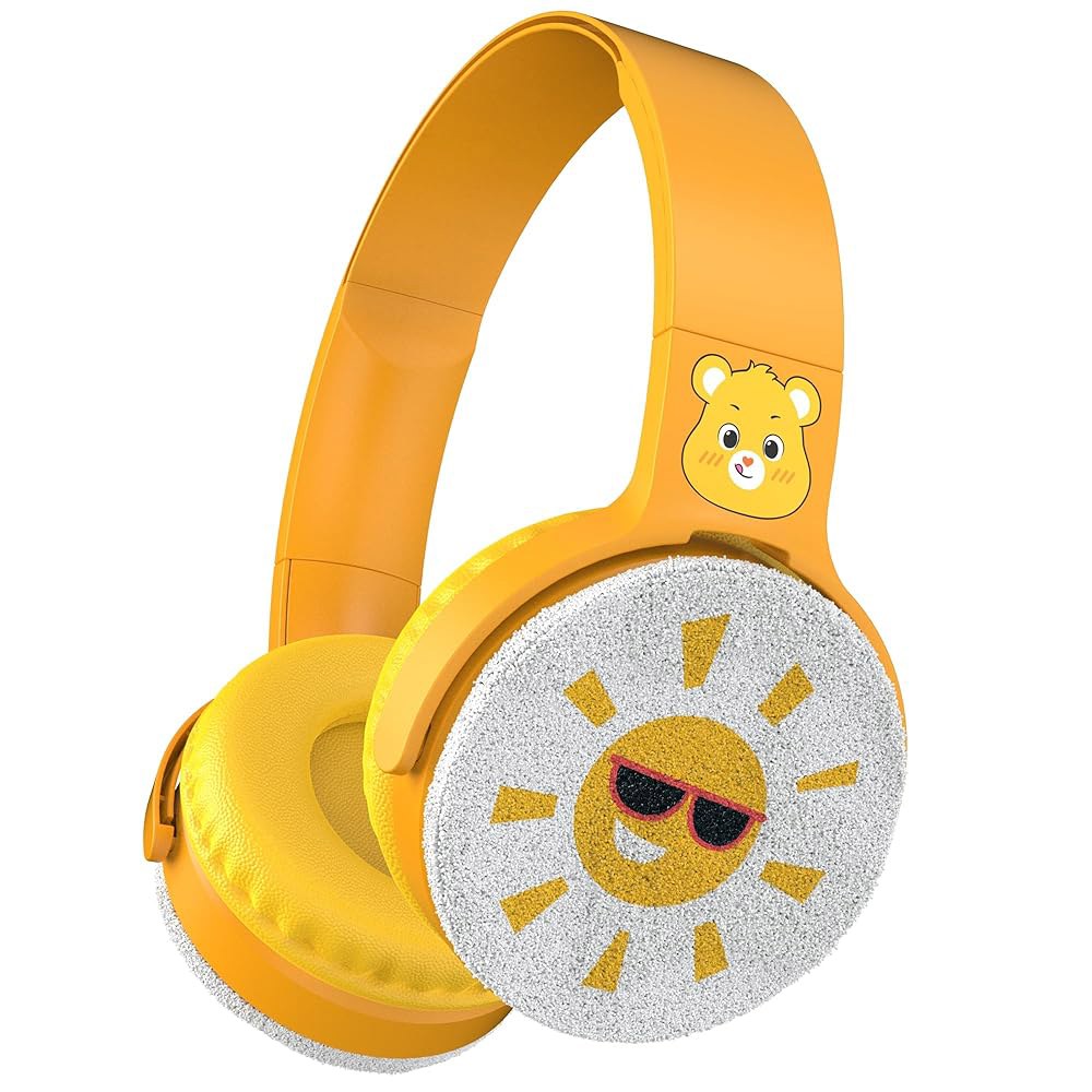 Care Bears 플러시 무선 헤드폰 어린이 편안한 디자인, 블루투스, 이어 내구성 친화적, 컵, 8시간 시간 - 재생 있는 Funshine Bear - 상품 이미지