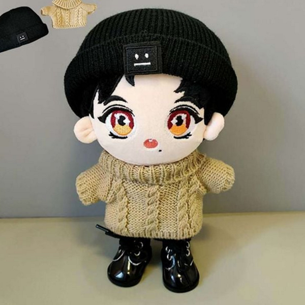 베이직 20cm 인형 옷 비니 인형 스웨터 뜨개 겨울 소품 - 상품 이미지