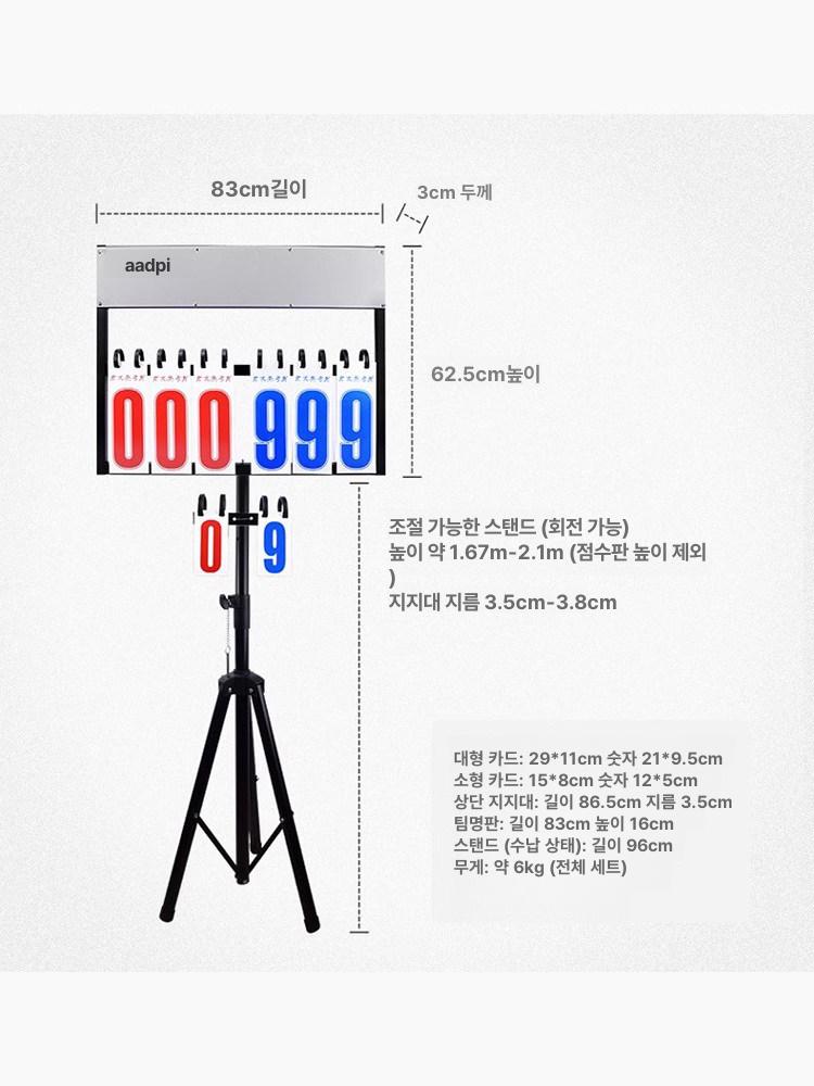 철제 점수판 탁구 스포츠넬 스코어보드 시합용 점수기록판 스테인리스스틸 + PVC 점수기 1세트 562 - 상세 이미지 3