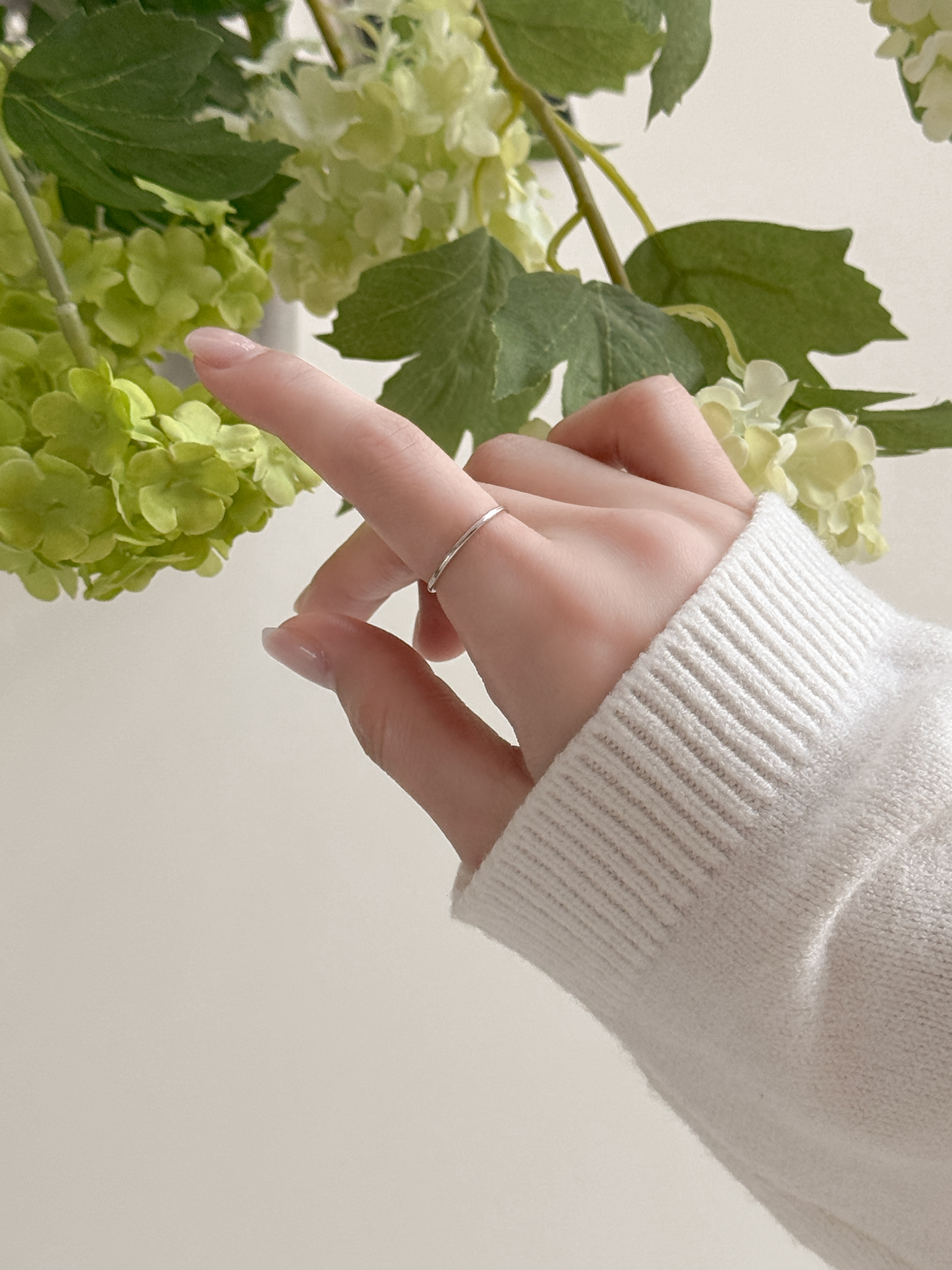 925실버 1.15mm 데일리 심플링 은반지 파이프링 다섯손가락 열손가락 우정 커플 - 상세 이미지 4