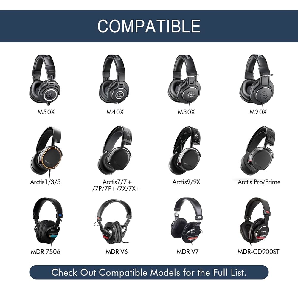 Protein Audio Technica M50X/M40X, Steelseries 메모리 Turtle 소니 퍼플 이어 400/600 7506, 교체용 패드 등용 폼 두께의 쿠션 - 상세 이미지 2