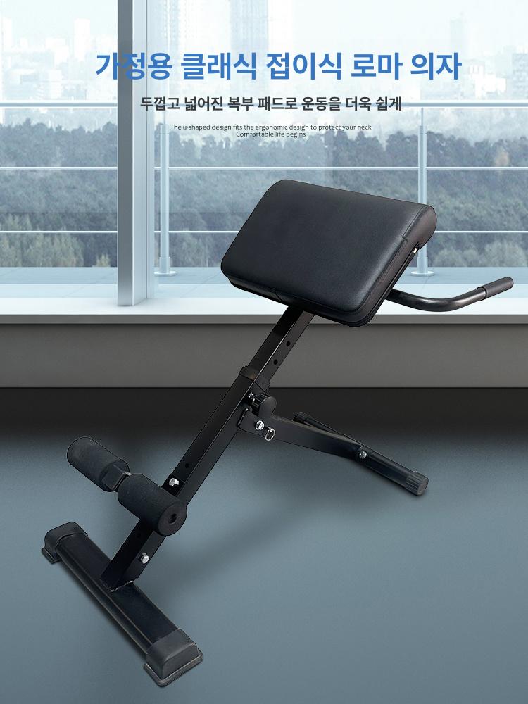 백익스텐션 머신 헬스 홈짐 등근육 코어강화 웨이트 강철프레임 높이조절 일체형 - 상세 이미지 5
