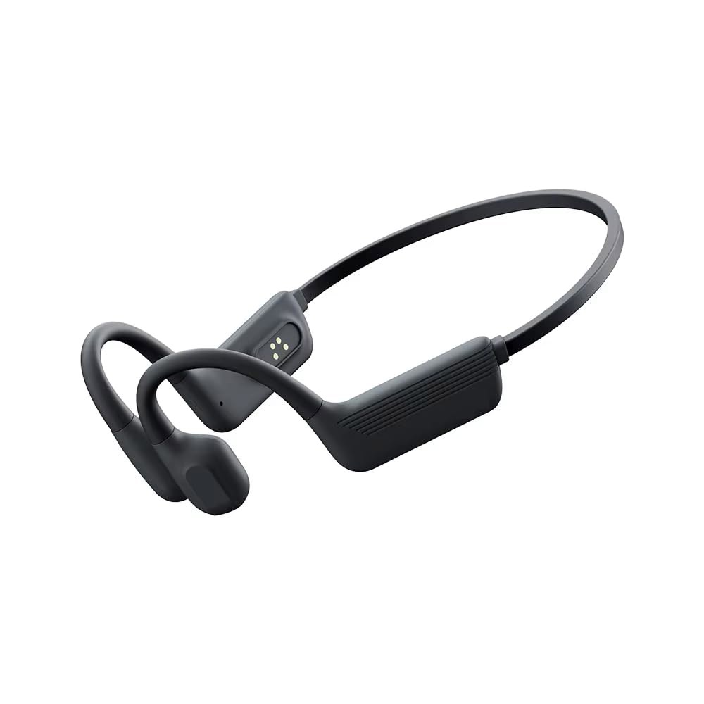 ECO-BUDDY 수중 수영 헤드폰, IPX8 이어 골전도 블루투스 운동용 MP3 5.4 (블랙) 포함 메모리 오픈 방수, 32G Black - 상품 이미지
