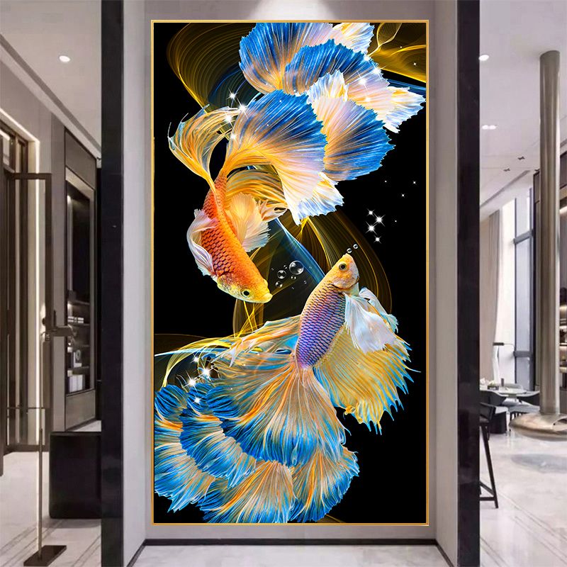 실십자수 그림 도안 구어도 물고기 복이오는 행운 도안 프린트 십자수 - 상세 이미지 2