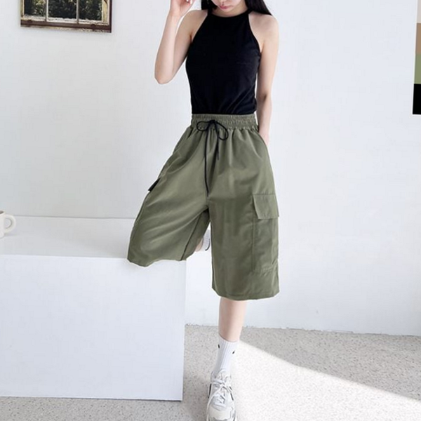 루즈핏 여자 카고 반바지 와이드 여성 카고 반바지 여름 - 상품 이미지