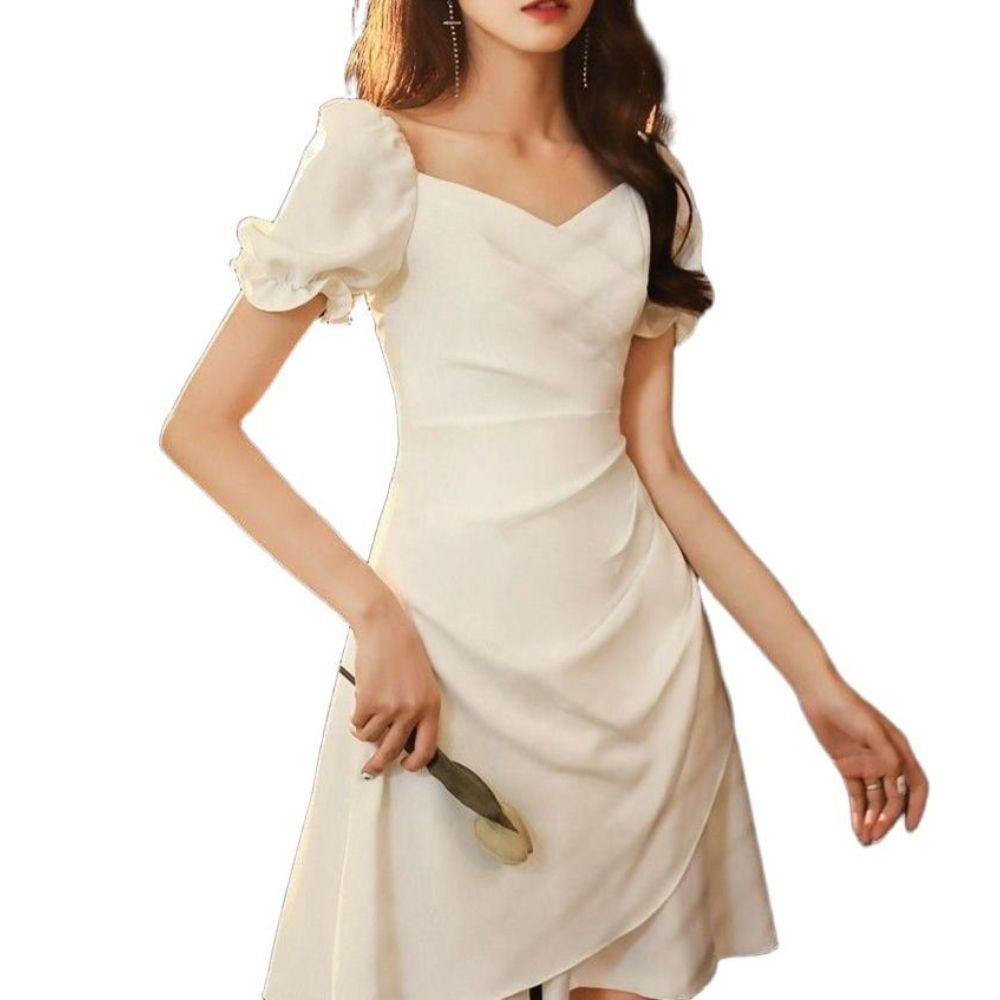 파티드레스 빅사이즈 겨울코디 연주촬영 피로연 패션 스트릿룩 하얀색 XXL - 상세 이미지 3