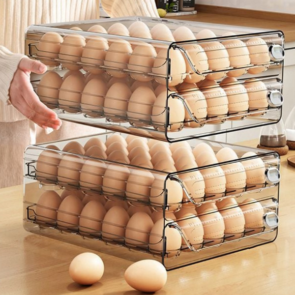 서랍식 계란 보관함 투명 계란 정리함 냉장고 주방 - 상품 이미지