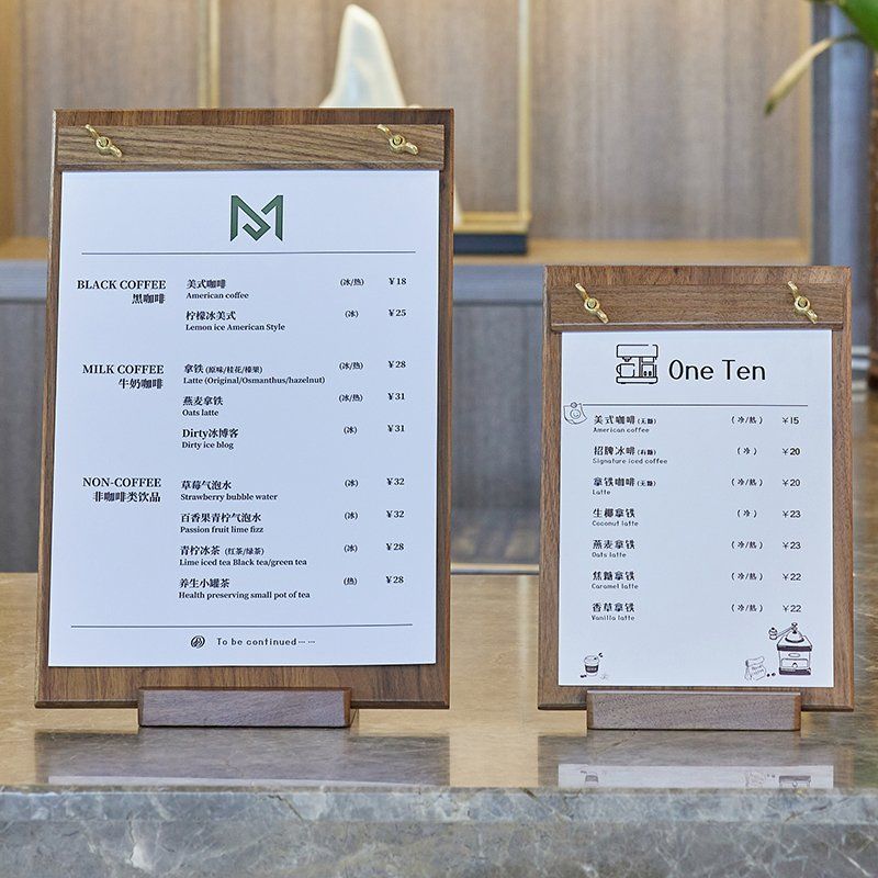 우드 술집 A4 메뉴판 안내판 카페 미용실 원목 제작 나무판 스탠드 식당 테이블 클립보드 - 상세 이미지 5