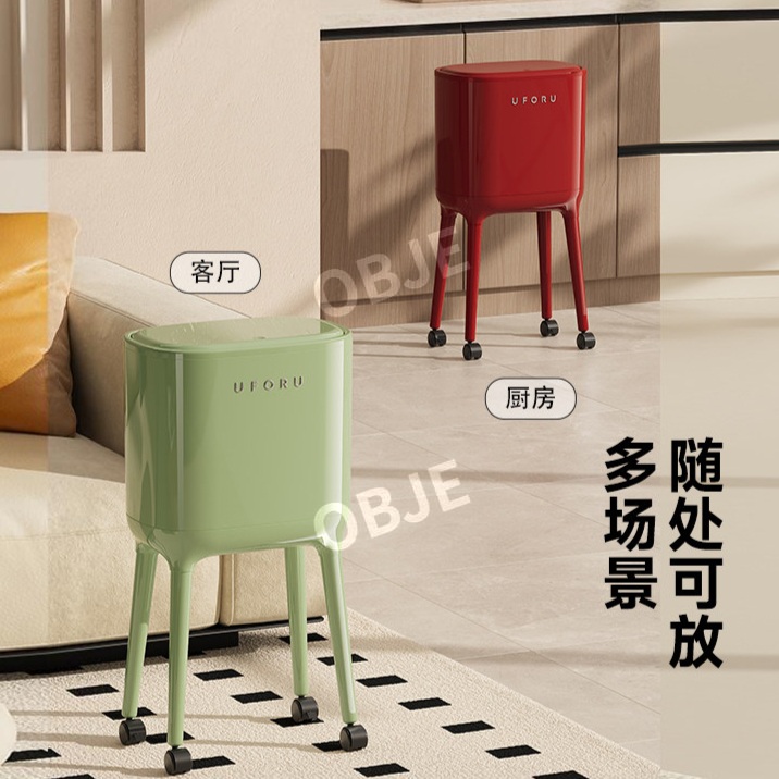 루나 허리숙일필요없는 키큰 쓰레기통 16L 높은 휴지통 회전 바퀴 주방 거실 - 상세 이미지 5